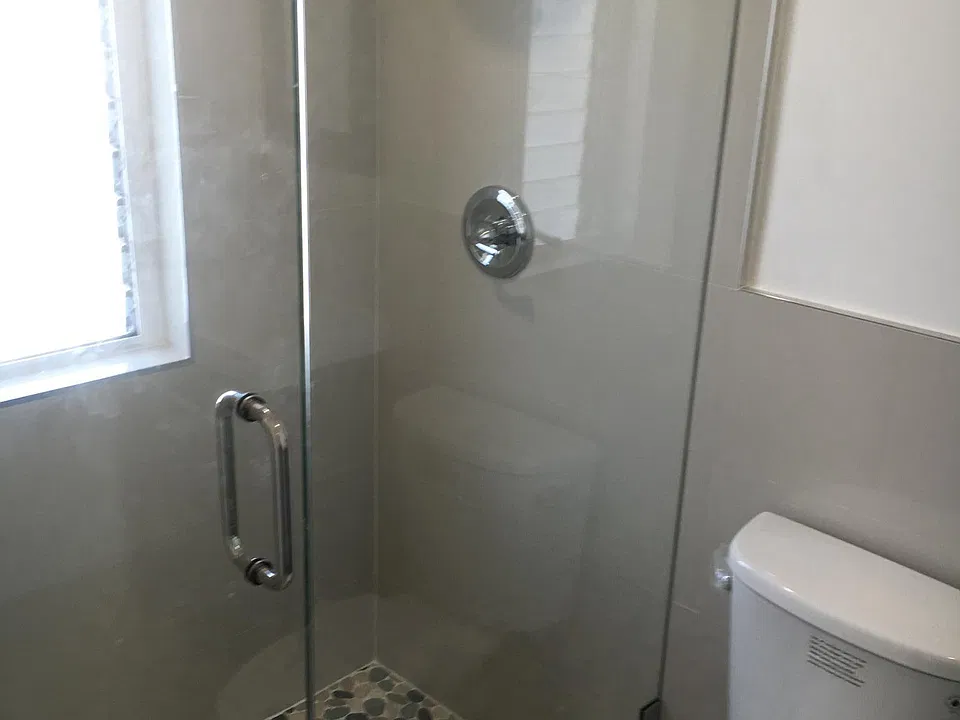 Newly tiled shower