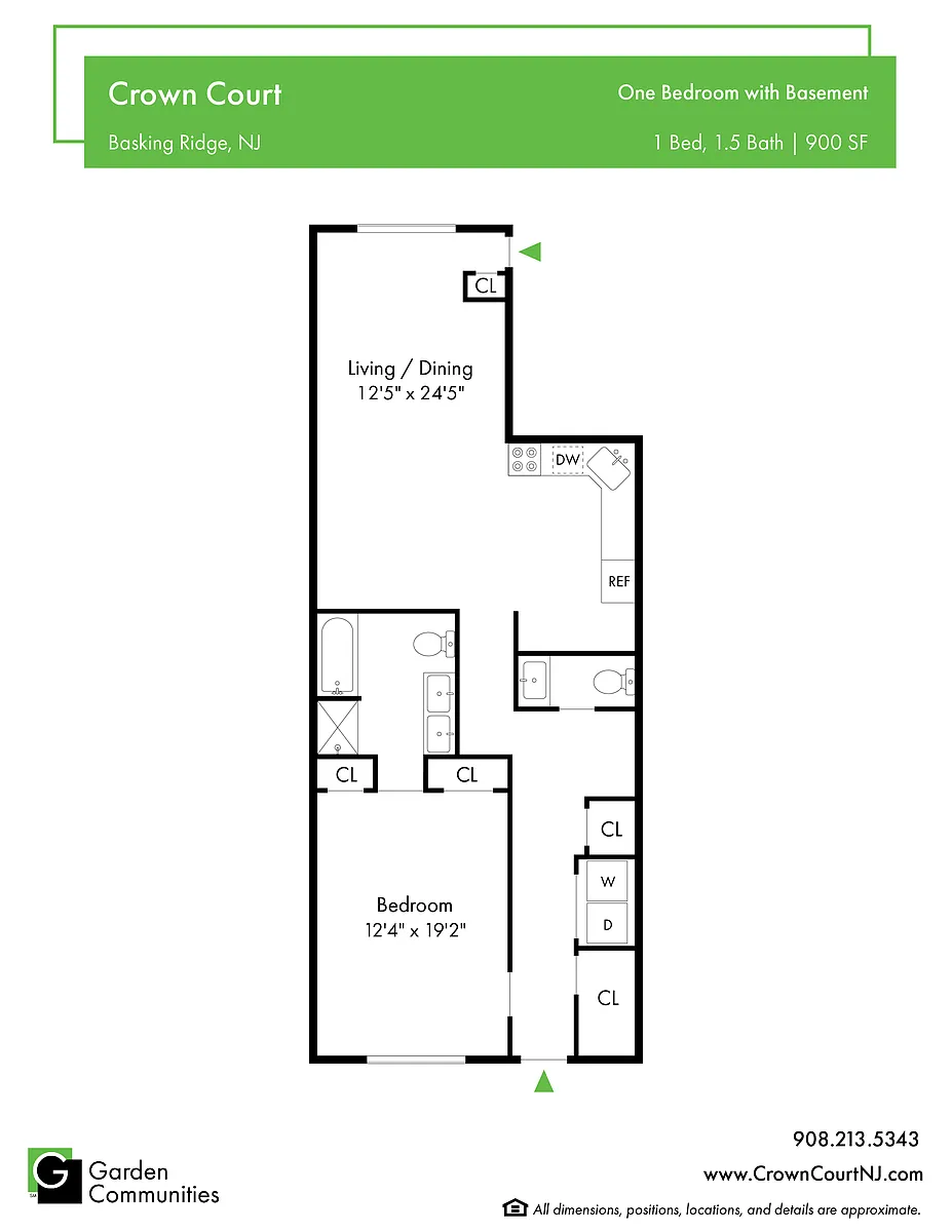 Floor plan $2.89/sq.ft. - One Bedroom w/Basement