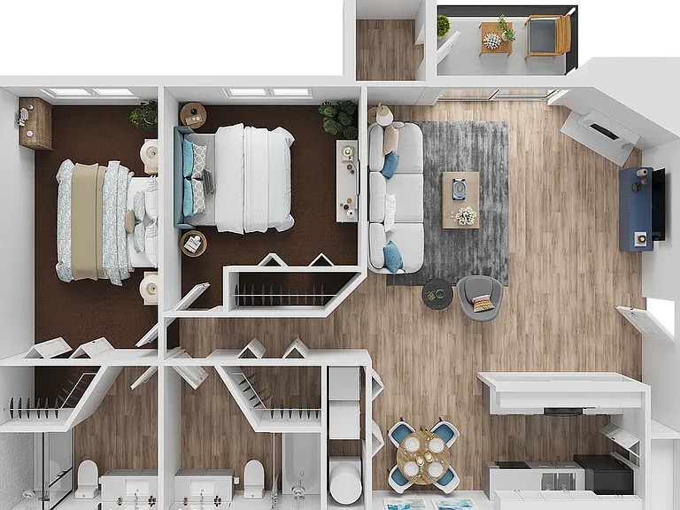 B1 | 2-Bedroom Floorplan B1 | 2-Bedroom Floorplan