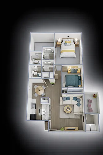 Floor plan 2 Bed 2 Bath