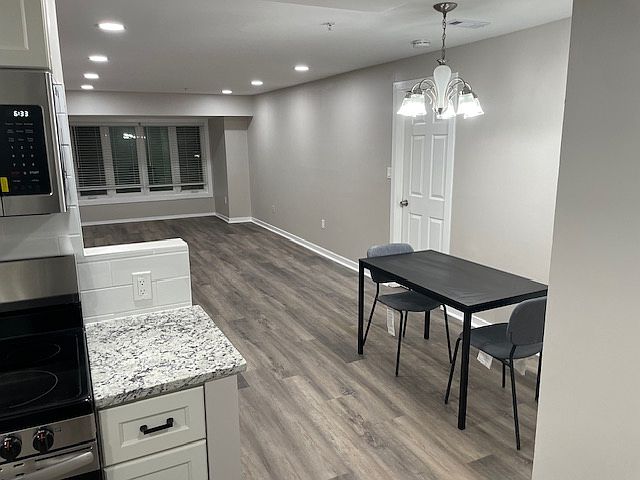 Open dining and living area