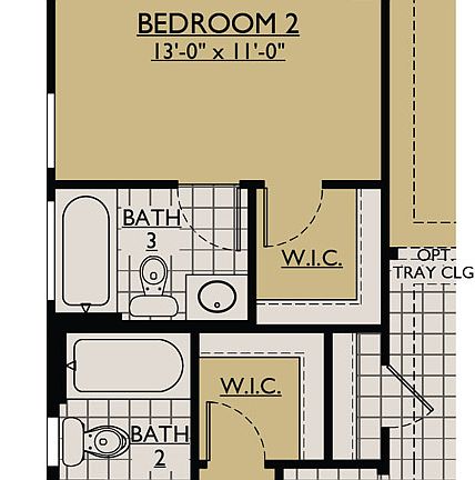 Sedona at Vistancia - Floor Plan Option - Bedroom 2 and 3 Suites