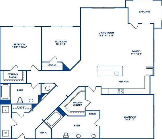 3 Bedroom | 2 Bath | 1434 SF 3 Bedroom | 2 Bath | 1434 SF