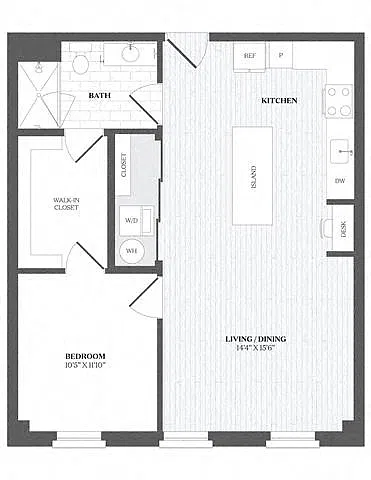 Floor plan 1 Bed/1 Bath-A1 - 29 Audubon Street