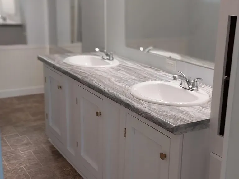 Primary bathroom with dual sinks