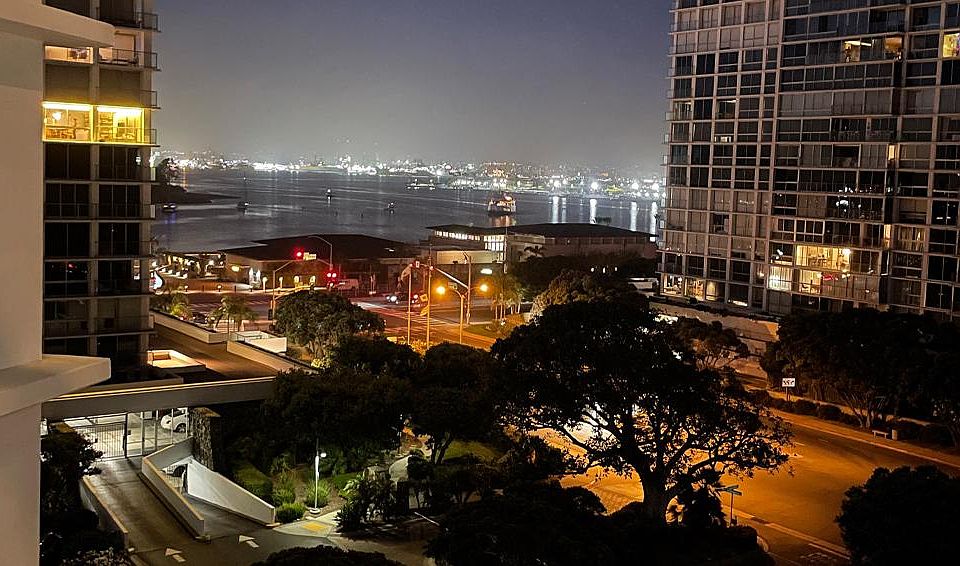 Night view from balcony