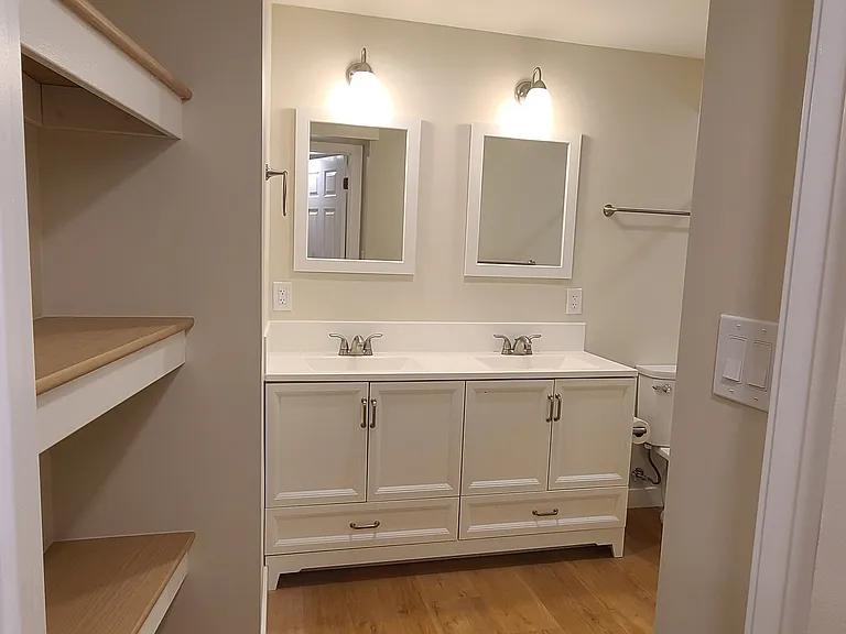 Bathroom with shelves