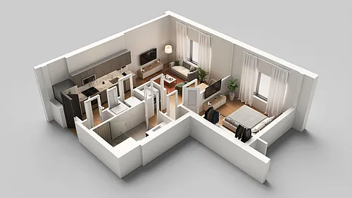 Floor plan A2 One Bedroom One Bathroom