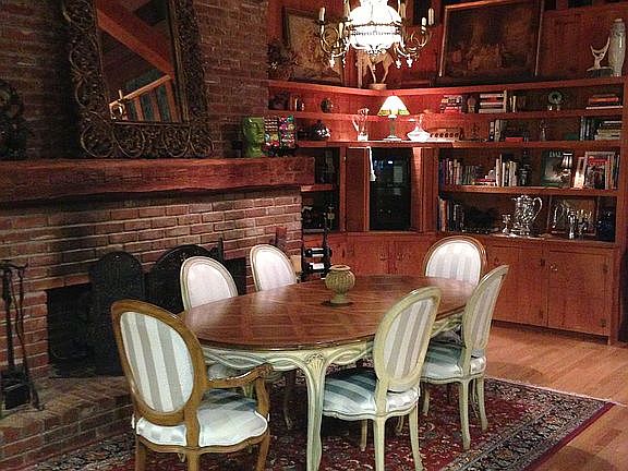 dining area/ fireplace