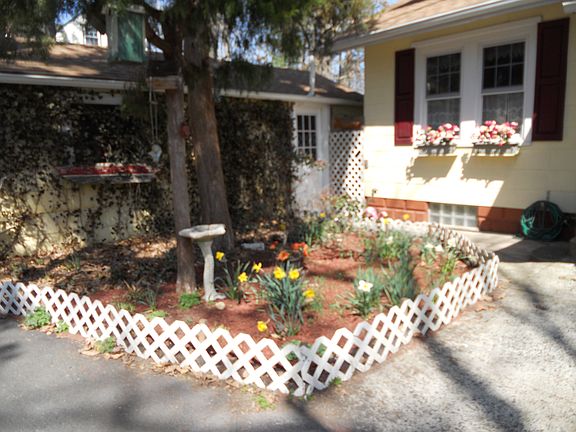 Garden in front of house