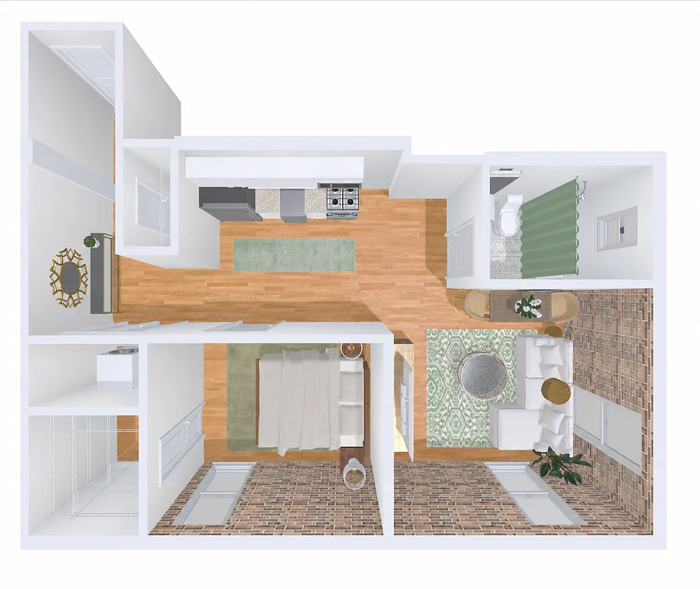 Floor plan 1bd/1b 16
