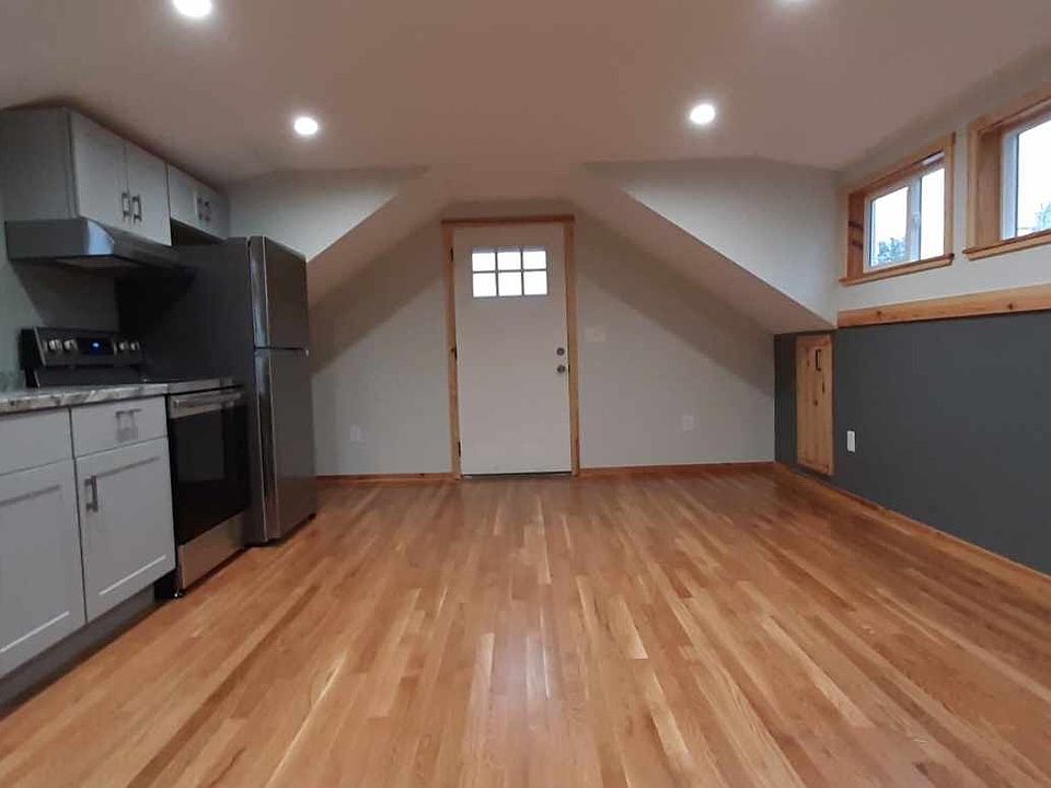 Open kitchen, living, and dining