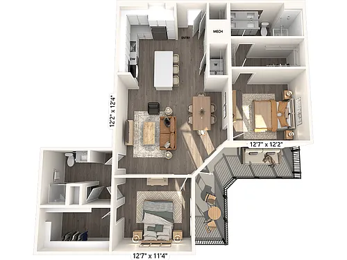 Floor plan B5-1229sf-266-666