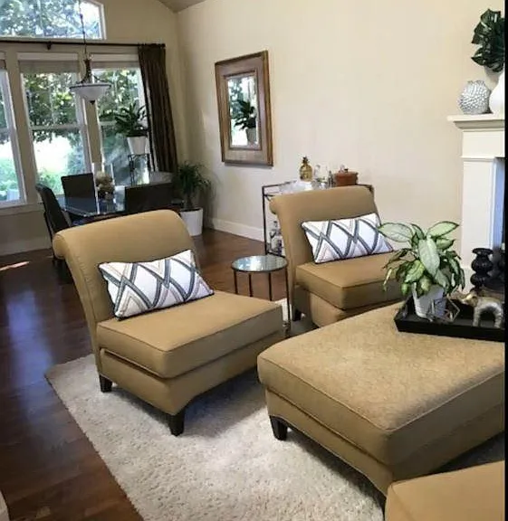 Living Room w Dining Room in Back