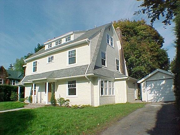 Front view showing garage