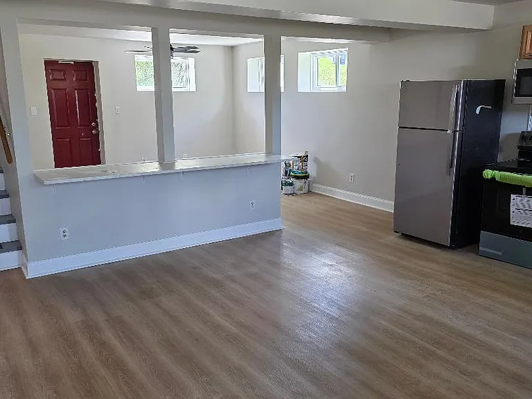 View from kitchen to living room