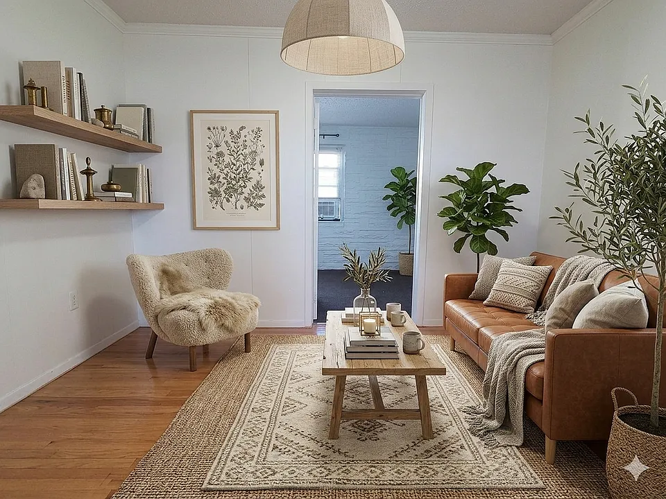 virtually staged living room