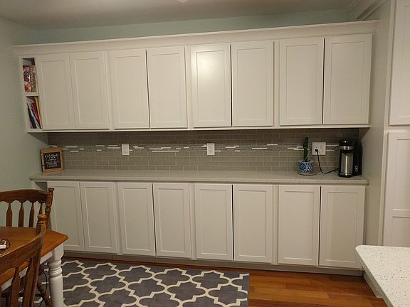 buffet area with storage