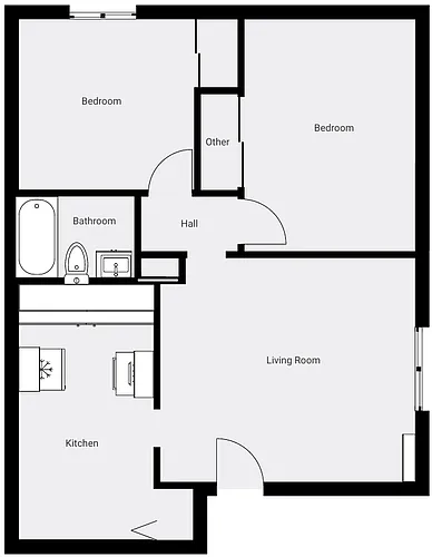 Floor plan 2 Bed Large