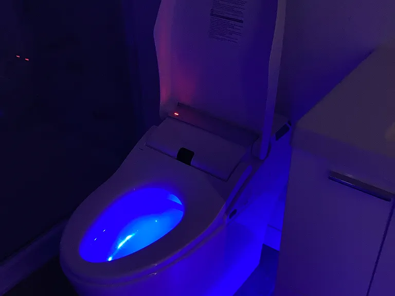 Bidet has interior night-light when it's dark.