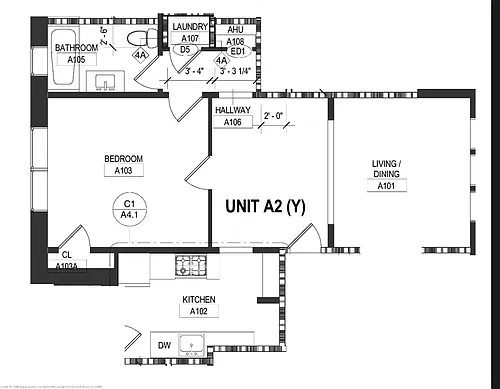 Floor plan One Bedroom - Type 1