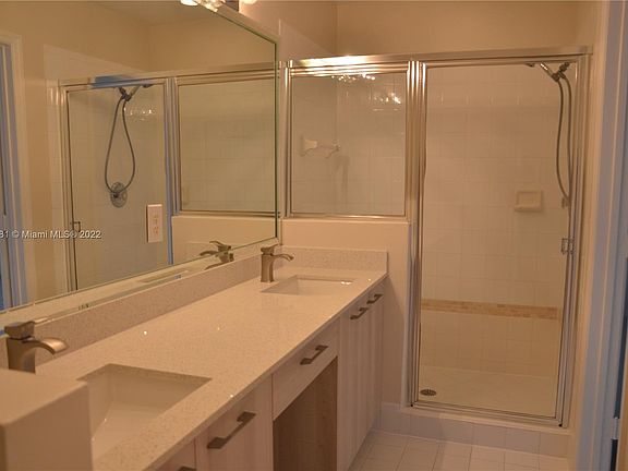 Primary bathroom with double sinks.  New vanity, tops and toilet.