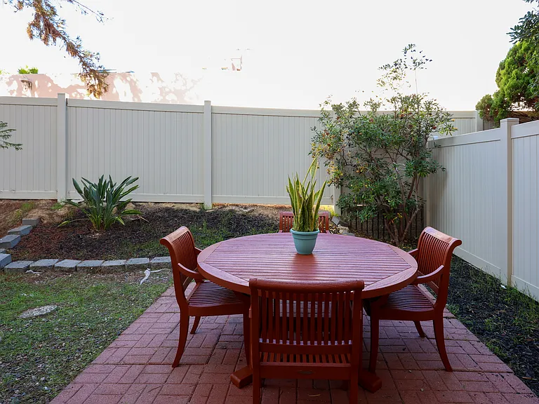 Private backyard with dining