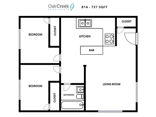 Floor plan 2 bedroom 1 bath