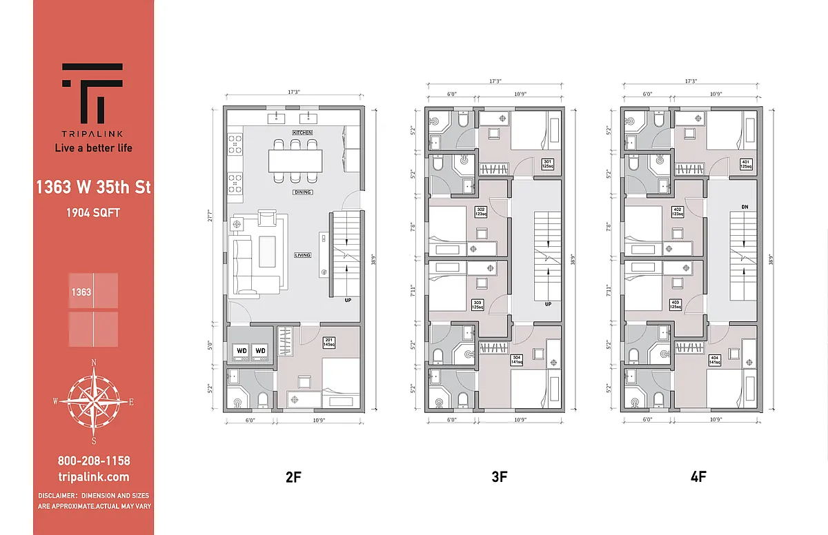 Floor plan 1363 W 35th St