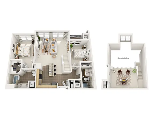 Floor plan Two Bedroom B2K