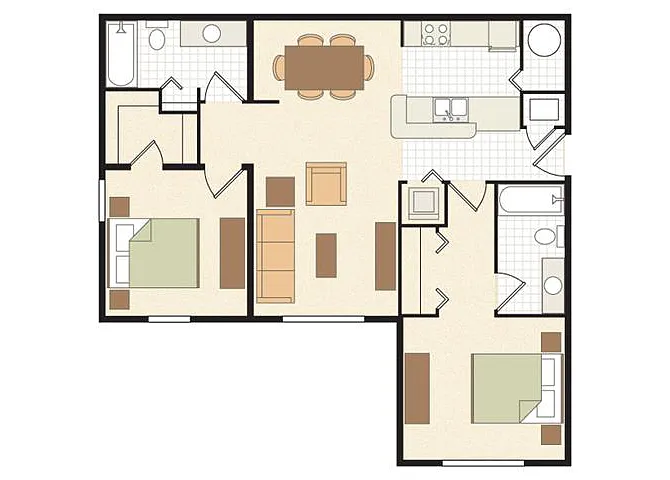 Floor plan 2 Bed/2 Bath