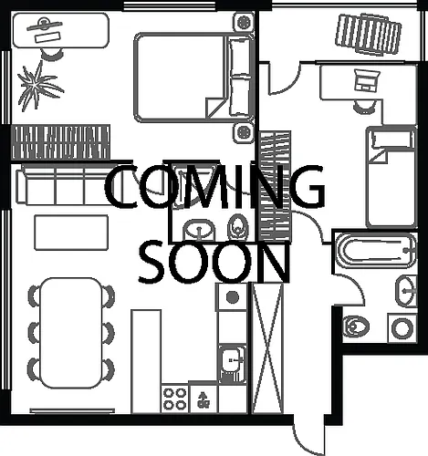Floor plan Two Bedroom - One Bathroom