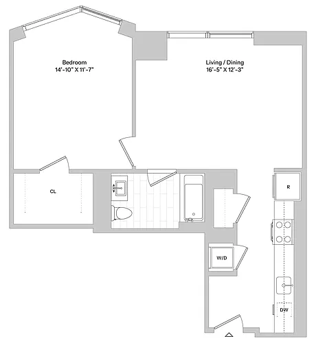 Floor plan A9 | 1 Bed | 1 Bath