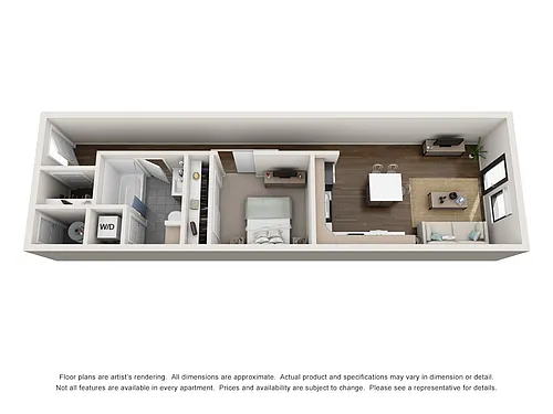 Floor plan 1BD, 1BTH A4