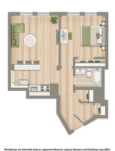 Floor plan One Bedroom B