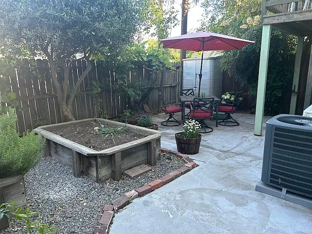 Backyard, 2 raised beds (one out of view)