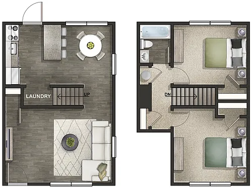 Floor plan 2 BEDROOMS 1 BATHROOM