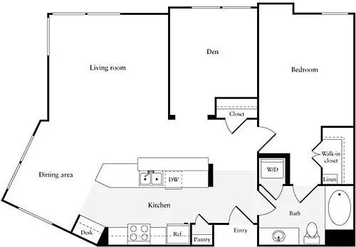 Floor plan 1 Bedroom D