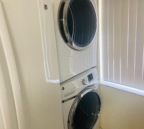 Full size washer and dryer in the unit