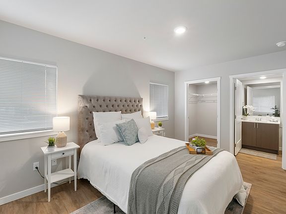 Walk-in closets and an attached full bathroom