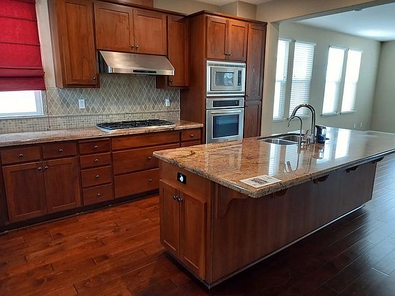 Kitchen, island, new hardwood floors