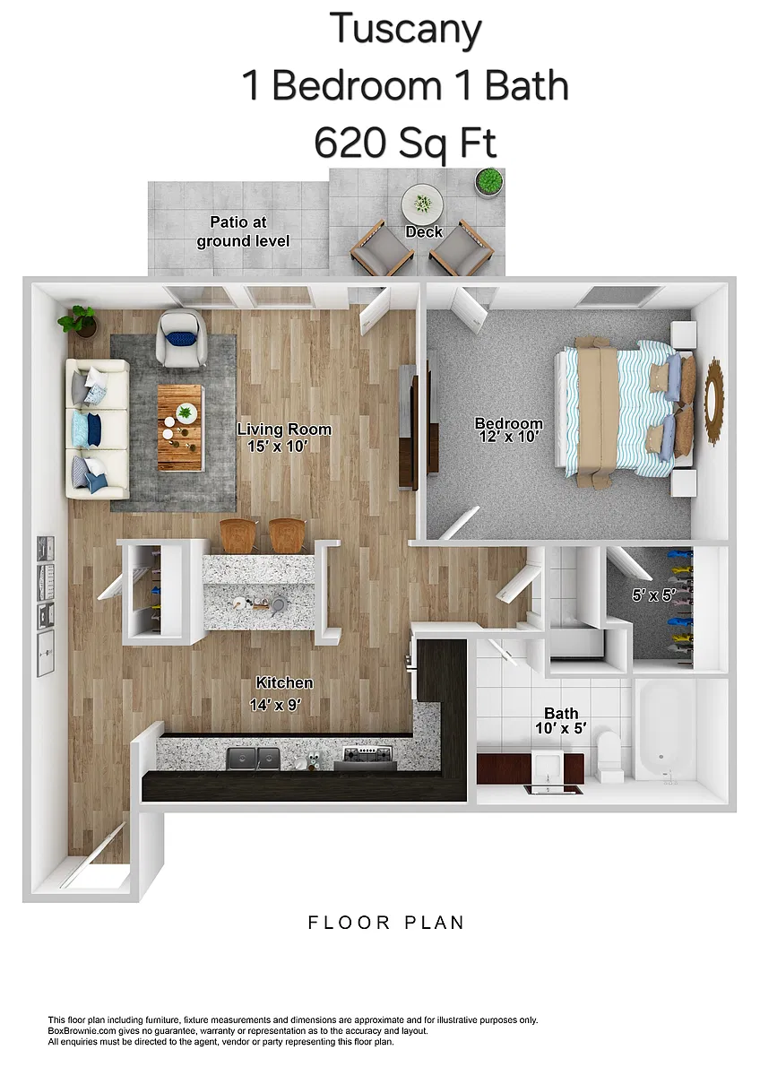 Floor plan Midde Floor 1 Bedroom