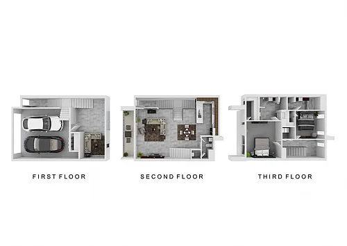 Floor plan 2x2.5 Den, Standard Garage