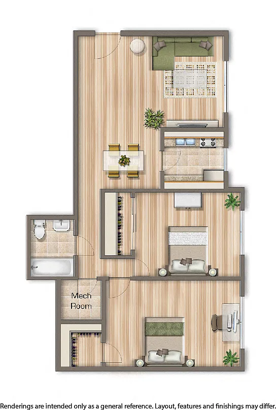 Floor plan 2 Bedroom B