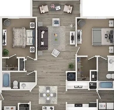 Two Bed Two Bath Floor Plan Two Bed Two Bath Floor Plan