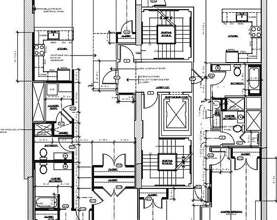 5th Floor Building Plans for Apartments 5 West and 5 East.