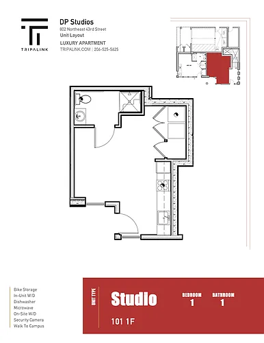 Floor plan Studio - 323 sqft