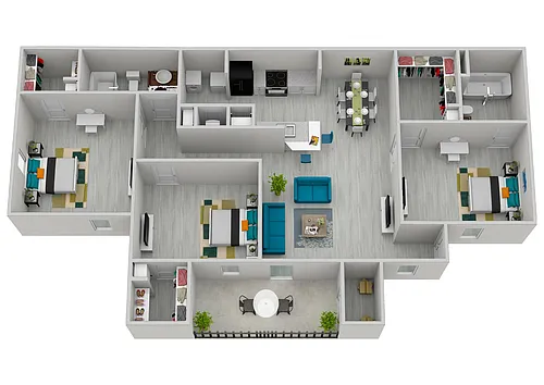 Floor plan 3 Bedroom, 2 Bathroom