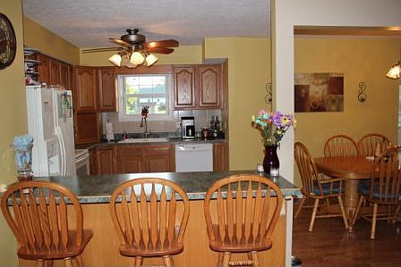 Kitchen with bar stools