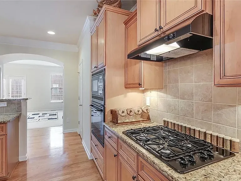 View from kitchen to family room
